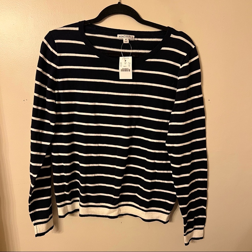 J.Crew Mercantile Women Navy/cream Pullover Sweater M